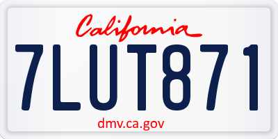CA license plate 7LUT871