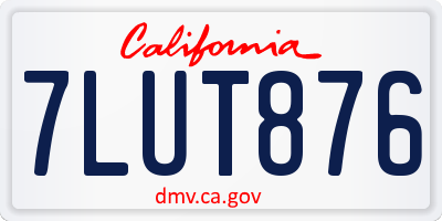 CA license plate 7LUT876