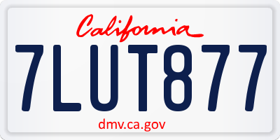 CA license plate 7LUT877