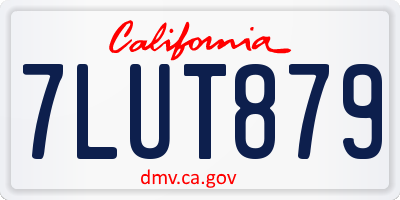 CA license plate 7LUT879