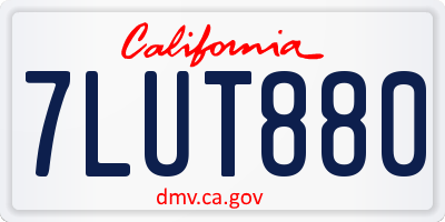 CA license plate 7LUT880