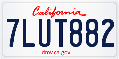CA license plate 7LUT882