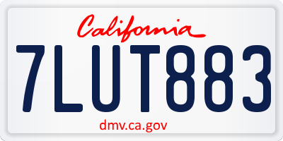 CA license plate 7LUT883