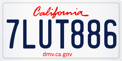 CA license plate 7LUT886