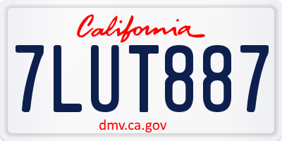 CA license plate 7LUT887