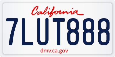 CA license plate 7LUT888
