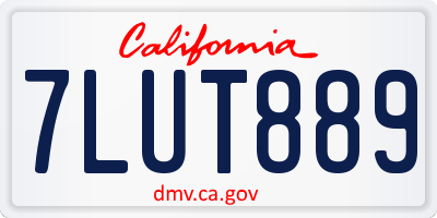 CA license plate 7LUT889
