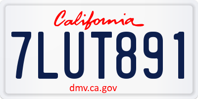 CA license plate 7LUT891