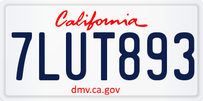 CA license plate 7LUT893