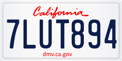 CA license plate 7LUT894