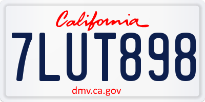 CA license plate 7LUT898