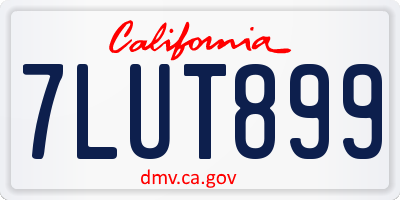 CA license plate 7LUT899