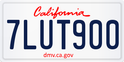CA license plate 7LUT900