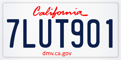 CA license plate 7LUT901