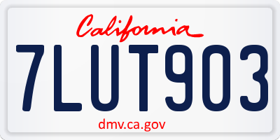 CA license plate 7LUT903