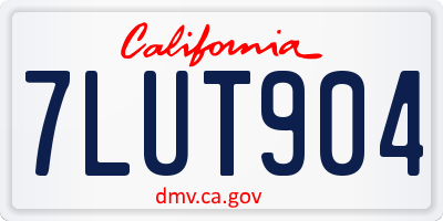 CA license plate 7LUT904
