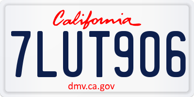 CA license plate 7LUT906