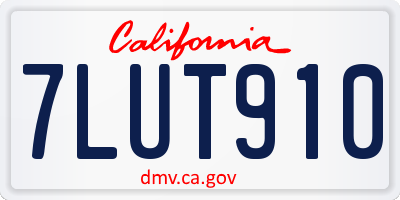 CA license plate 7LUT910