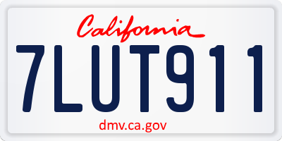 CA license plate 7LUT911