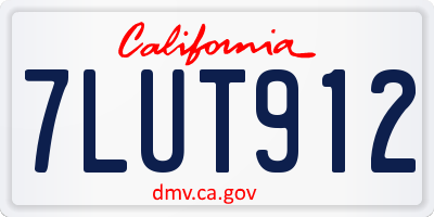 CA license plate 7LUT912
