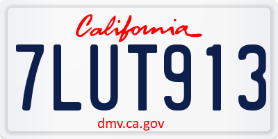 CA license plate 7LUT913
