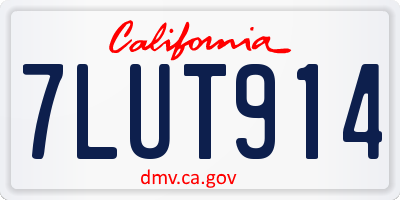CA license plate 7LUT914