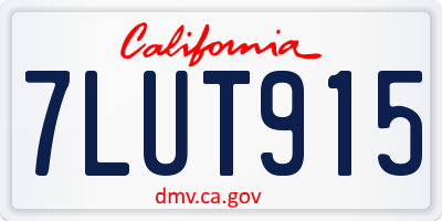 CA license plate 7LUT915
