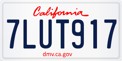 CA license plate 7LUT917
