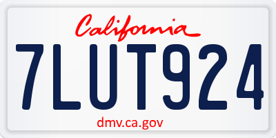 CA license plate 7LUT924