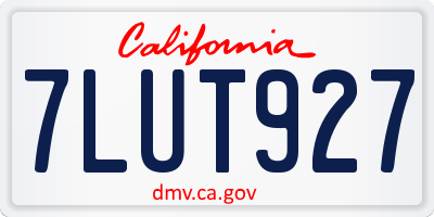 CA license plate 7LUT927