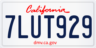 CA license plate 7LUT929