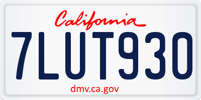 CA license plate 7LUT930