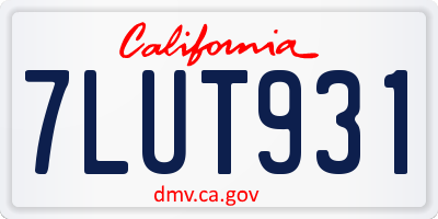 CA license plate 7LUT931