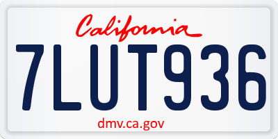 CA license plate 7LUT936