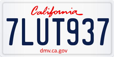 CA license plate 7LUT937