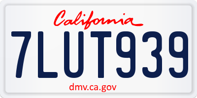 CA license plate 7LUT939