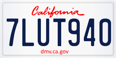 CA license plate 7LUT940