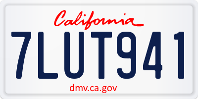 CA license plate 7LUT941