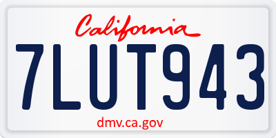 CA license plate 7LUT943