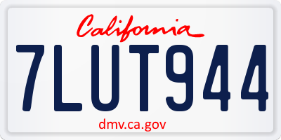 CA license plate 7LUT944