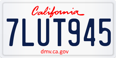 CA license plate 7LUT945