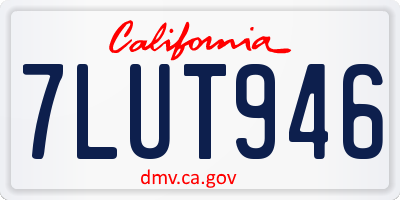 CA license plate 7LUT946