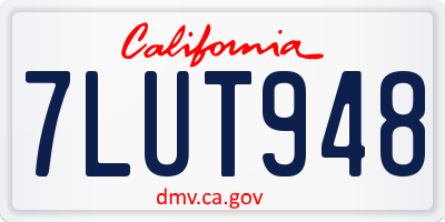 CA license plate 7LUT948