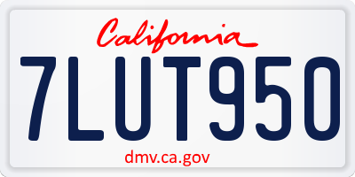 CA license plate 7LUT950