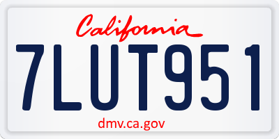 CA license plate 7LUT951