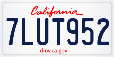 CA license plate 7LUT952