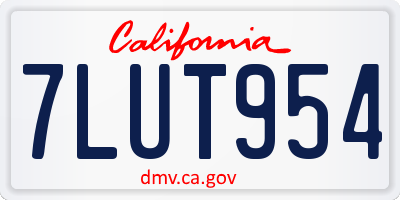 CA license plate 7LUT954