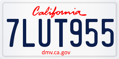 CA license plate 7LUT955