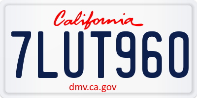 CA license plate 7LUT960