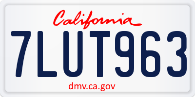 CA license plate 7LUT963